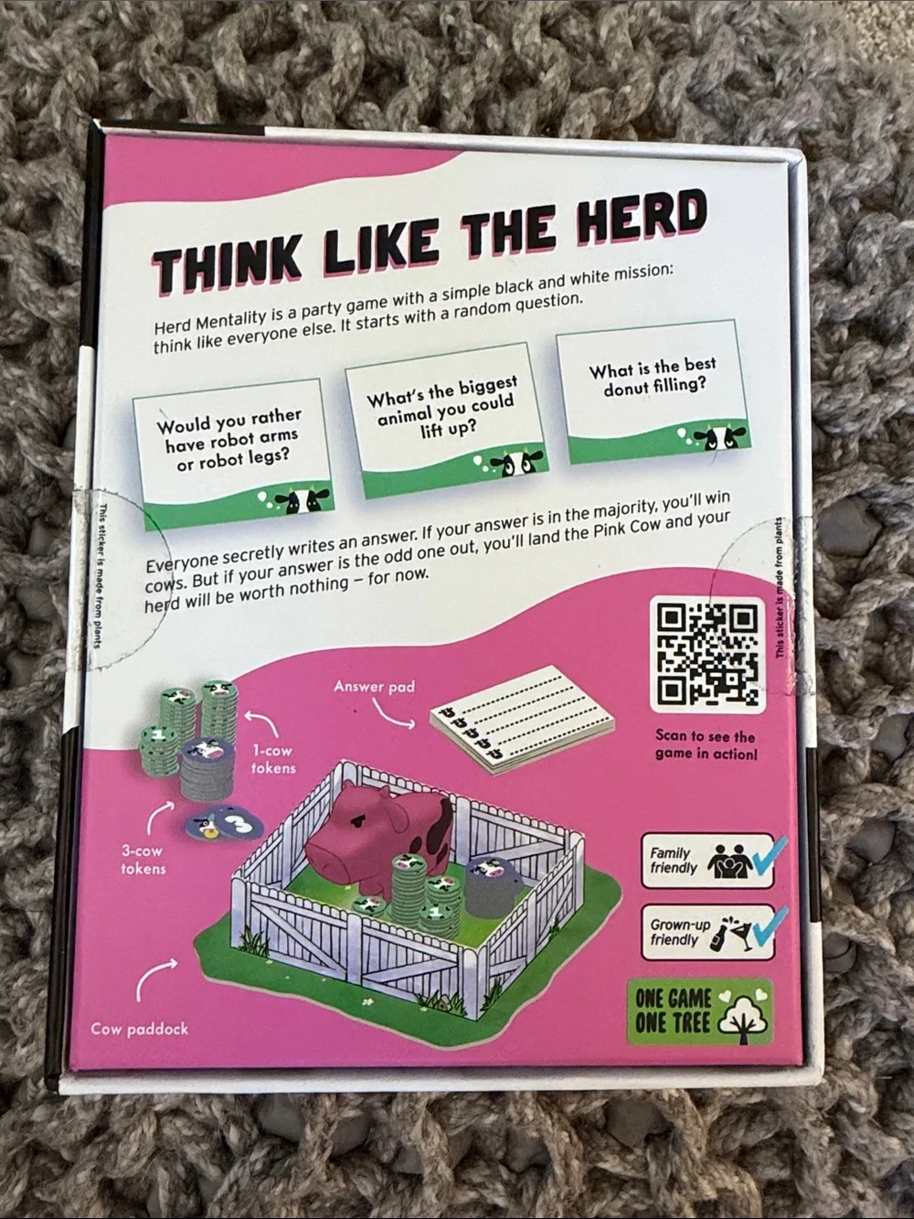Herd Mentality Party Game - Black, White & Pink Box
